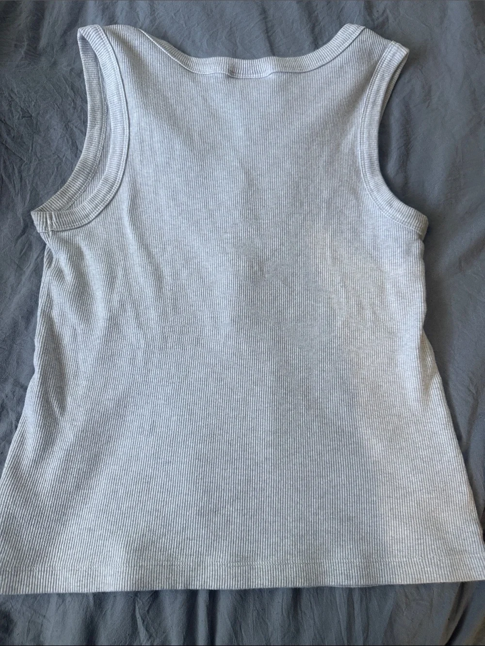 Universal Thread Light Gray Ribbed Henley Muscle Tank - Picture 3 of 3